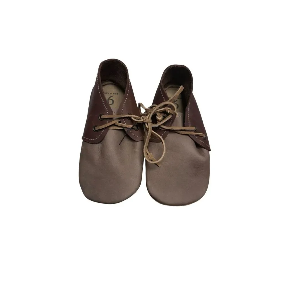 New Sun & Lace Hand Crafted Brown Leather Soft Sole Baby Toddler Shoes
